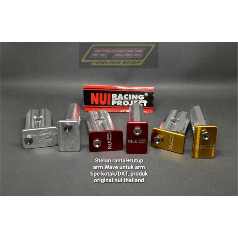 Stelan rantai plus tutup arm belakang almunium wave tipe arm kotak dkt original thailand