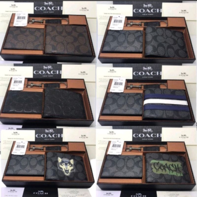 Coach Dompet Pria Men Wallet Dompet Lipat Pria Fullset Original