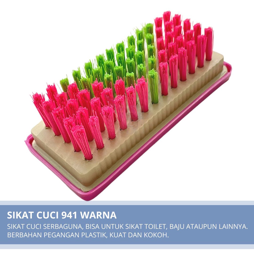 Sikat Cuci 941 Warna Cerah / Sikat Lantai &amp; Kamar Mandi Bulu Kuat &amp; Padat