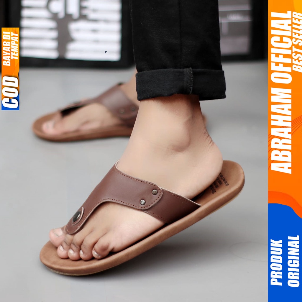 Sandal Kulit Pria Sendal Jepit Pria Original Abraham WIROS