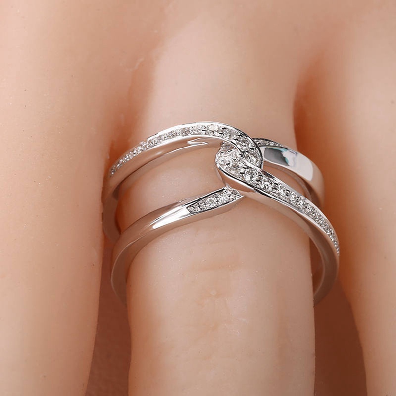 Untuk Wanita Gadis Untuk Putriku Selamanya Terkait Bersama Cincin Cincin Ganda Zirkon Bertatahkan Cincin