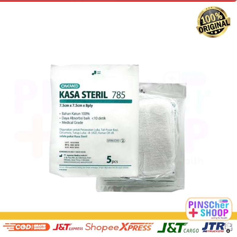 Kasa Steril 785 OneMed 7,5x7,5cm 8 Ply Isi 5 Lembar / Pack