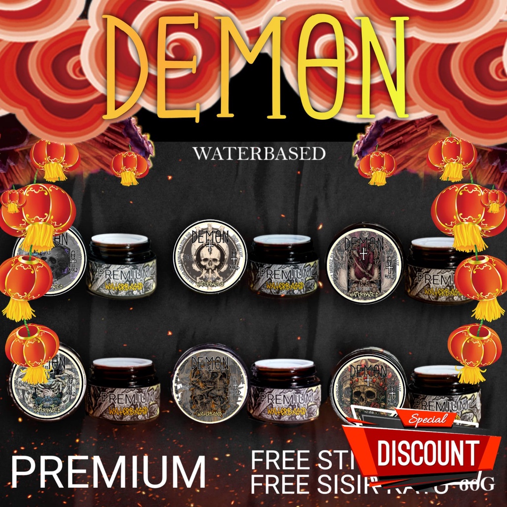 PAKET 6PCS DEMON POMADE POT KACA PREMIUM WATERBASED 55GRAM