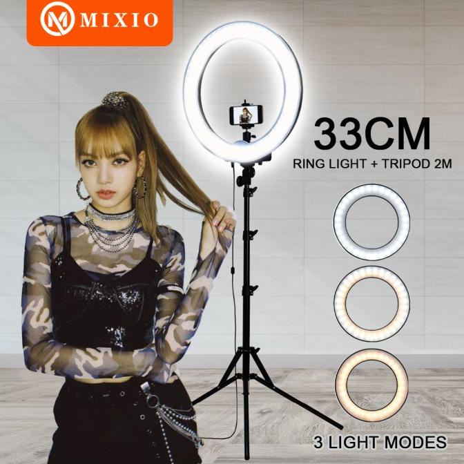 MIXIO Ring Light 33cm + Light Stand Tripod 2M Selfie Livestreamer