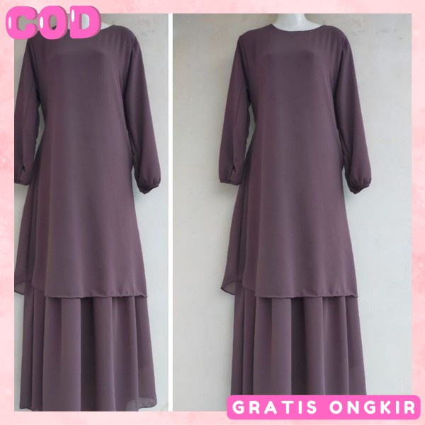 Pakaian Wanita Muslimah Baju Muslim Ghamis Kekinian Gmis Polos Jumbo Gamis Import Premium Gamos Ibui