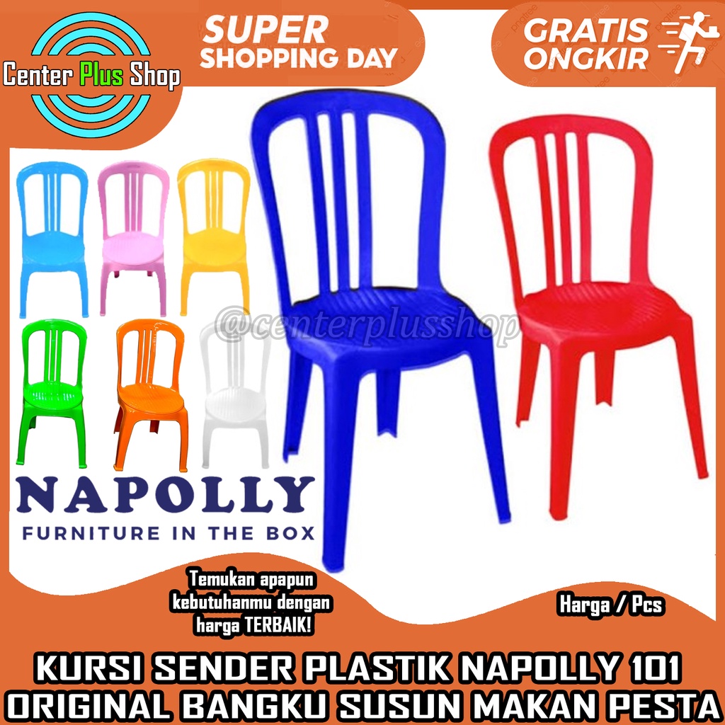 NAPOLLY KURSI PLASTIK SANDARAN NAPOLY BIG 101 SENDERAN BP BIGPLAST PLAST NAPOLI NAPPOLI PELASTIK SUS