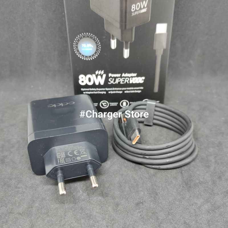 Charger Oppo Hitam 80W 6.5A Type C ORIGINAL 100% SUPER VOOC DART FAST CHARGING