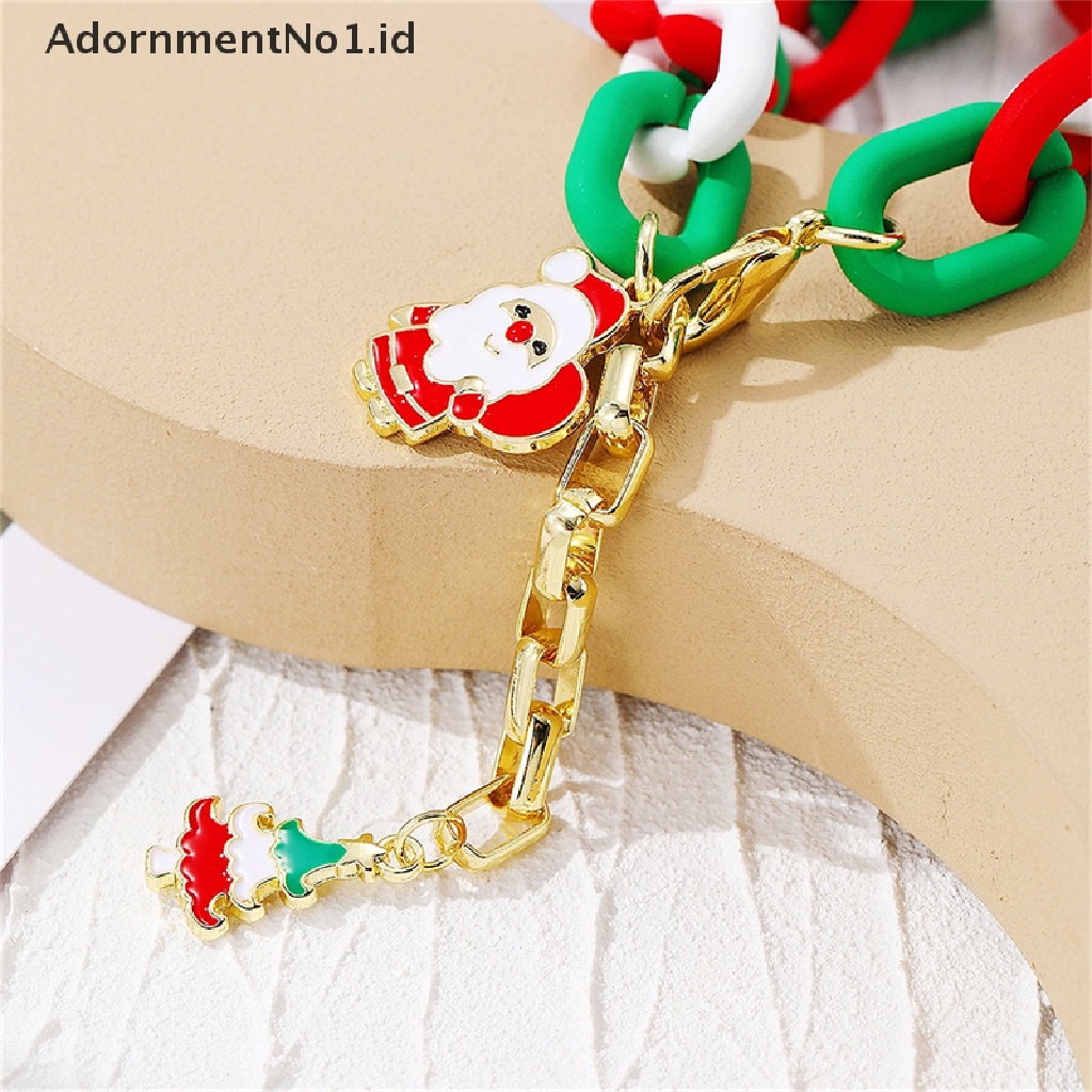 [AdornmentNo1] Gelang Natal Bentuk Santa Claus Gelang Untuk Wanita Gadis Manis Lucu Perhiasan Hadiah Xmas [ID]