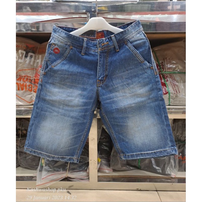 Celana jeans cowok pendek bindigo denim premium