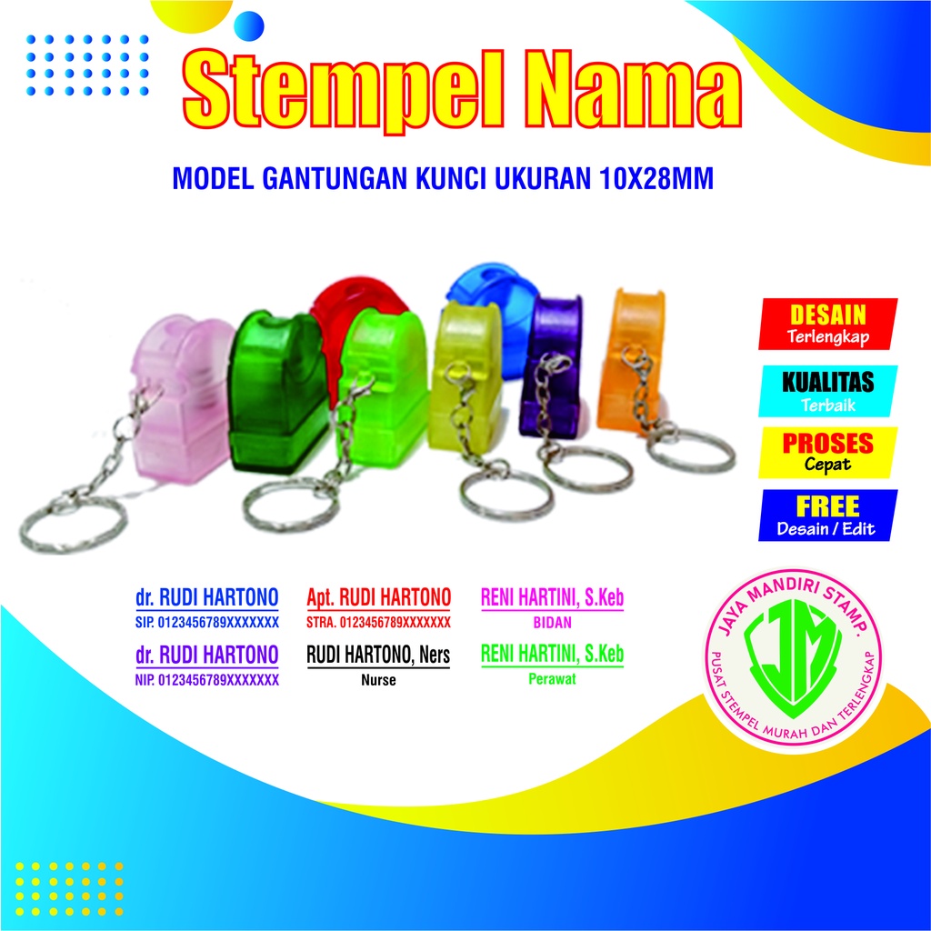 

Stempel Nama Model Gantungan Kunci Ukuran 10x28mm