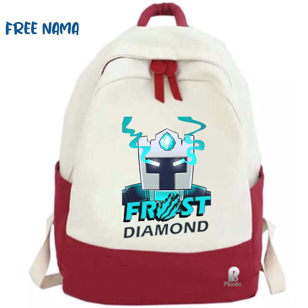 TAS RANSEL BACKPACK ANAK SEKOLAH MOTIF YOUTUBER FROST DIAMOND (FREE NAMA)