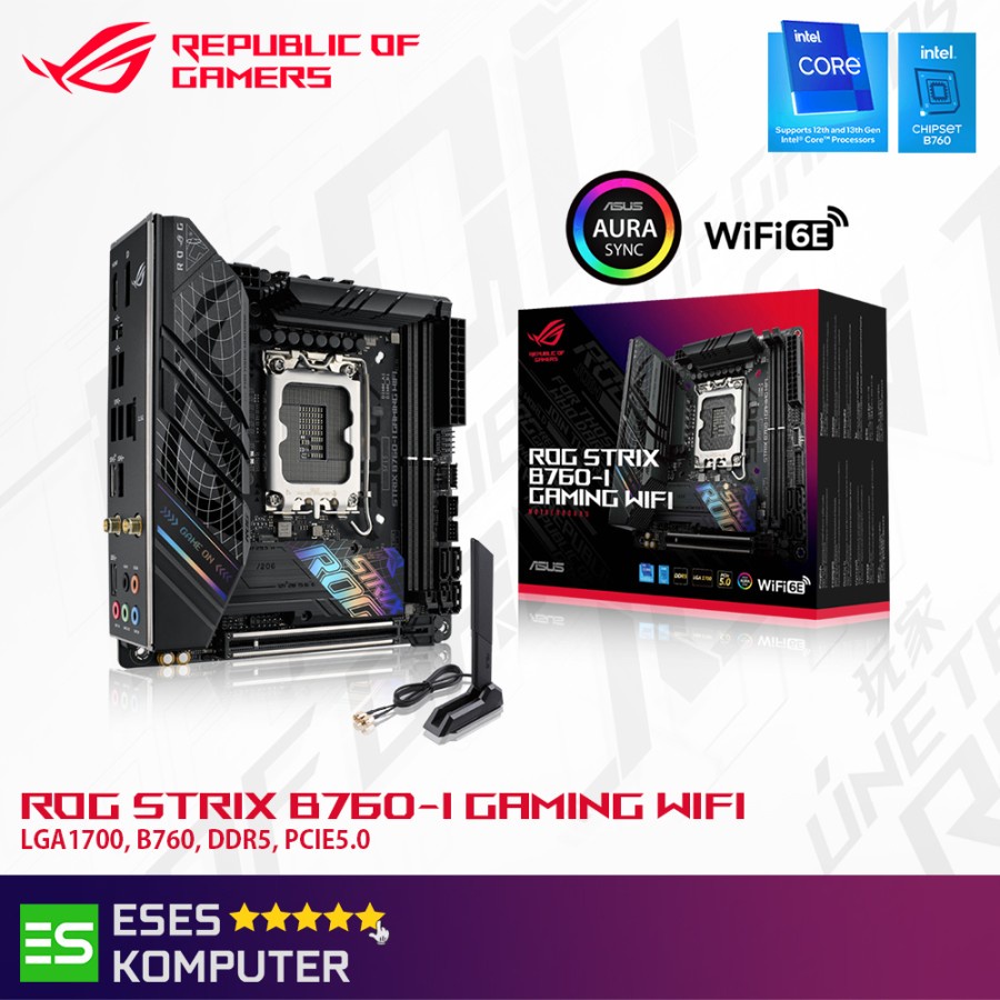 Motherboard ASUS ROG STRIX B760-I GAMING WIFI | Mini ITX Intel LGA1700