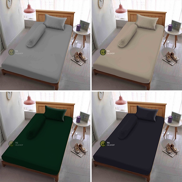 Sprei Single 90x200 Polos Aesthetic Bahan Katun Adem