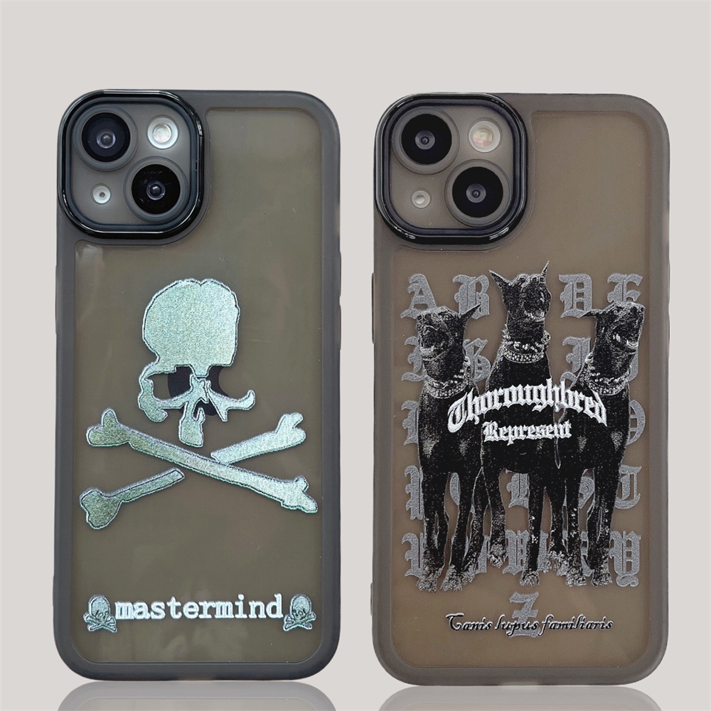 IPHONE  Punk Skull Dupin X Mewah Silikon Bening Case Bumper Untuk Iphone14 13 11 12 Pro Max Mini XR X XS Plus Plating Lembut Shockproof Cover