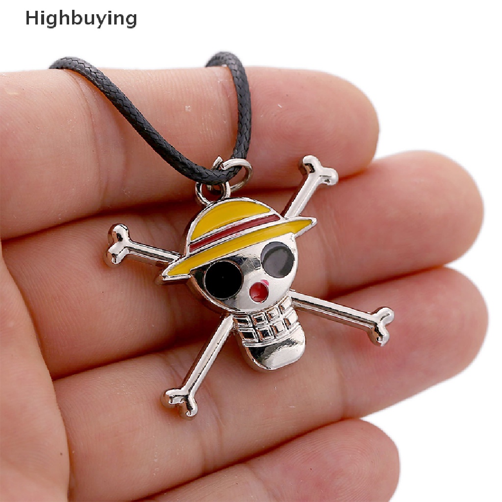 Hbid Kartun Anime One Piece Kalung Luffy Ace Tengkorak Bajak Laut Rantai Liontin Logam Glory