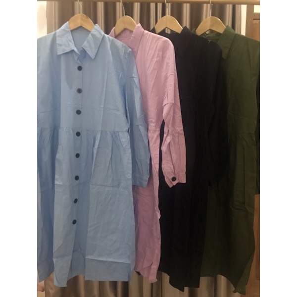 Baju wanita midi dress katun / Midi Dress / Dress lengan panjang / Dress Katun