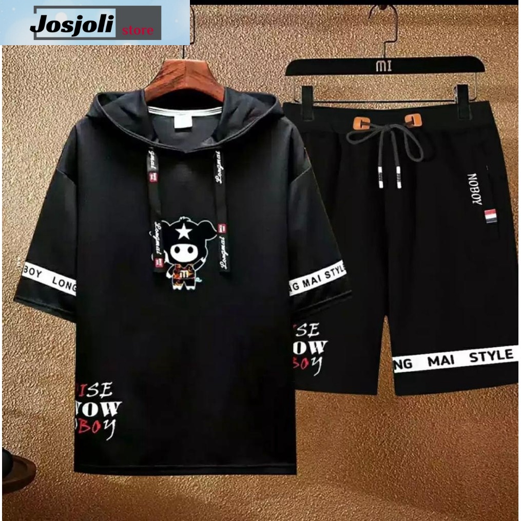 JOSJOLI_STORE/Stelan Hoodie Oise/Satu Stel Atasan dan Bawahan Pria Dewasa/Fit M to XL