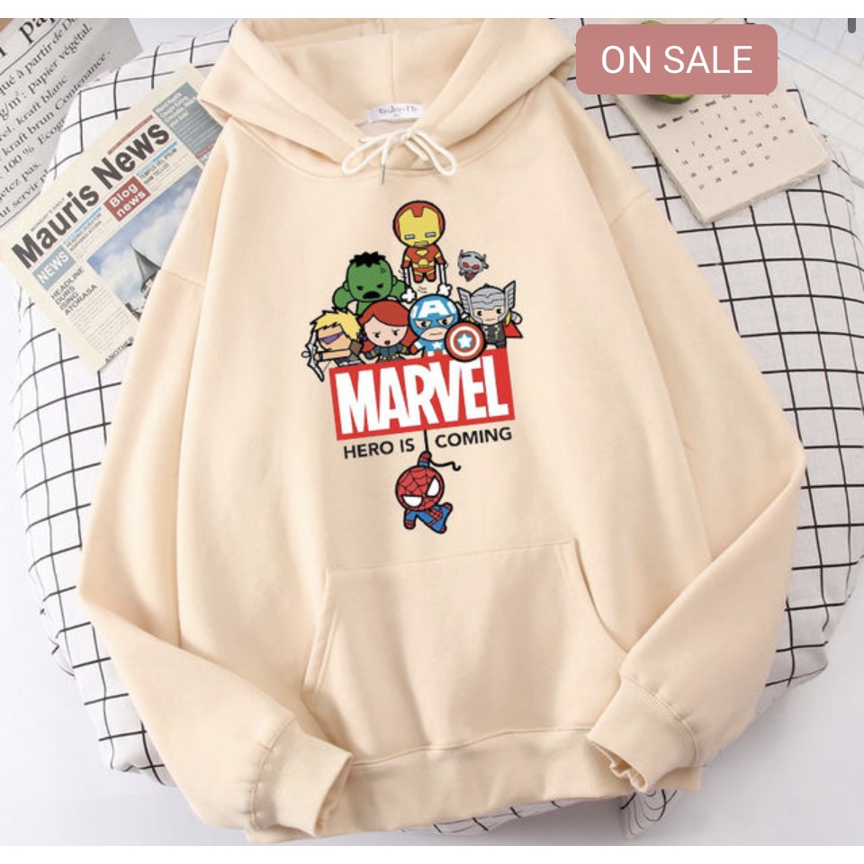 MAEVEL HERO IS COMING Jumper Hoodie Anak   II Jaket Hoodie Anak Viral II Sweater Hoodie Kids Size M - XL ( Laki Laki &amp; Peremepuan )