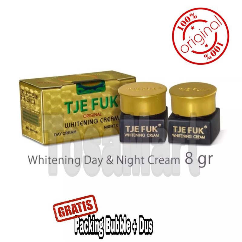 Tje Fuk Paket Original Whitening Cream Set Day & Night 8gr / Dijamin Original 100%