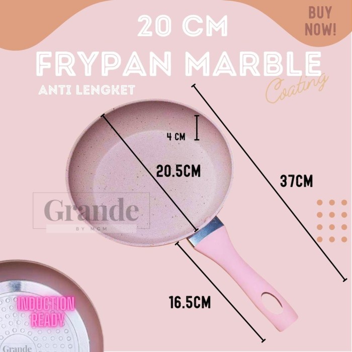 Marble Series Frypan 20cm pengorengan teflon anti lengket INDUKSI ok