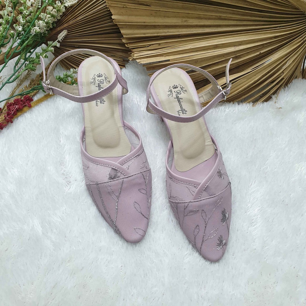 Sepatu wedding pesta cantik cindy lavender 5cm tahu