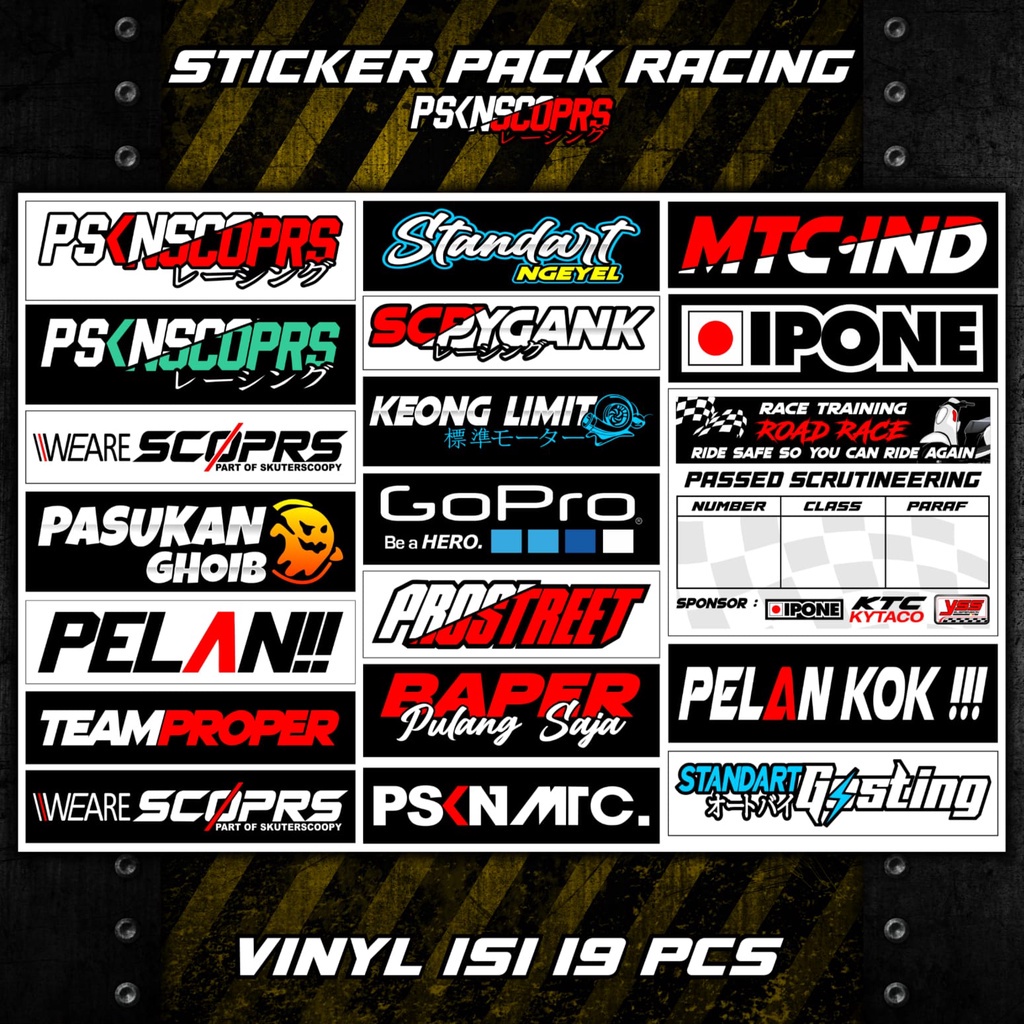 Stiker Racing Pack Beat Vario Scoopy Sticker Racing Hologram Stiker Sponsor Stiker Helm Stiker Motor