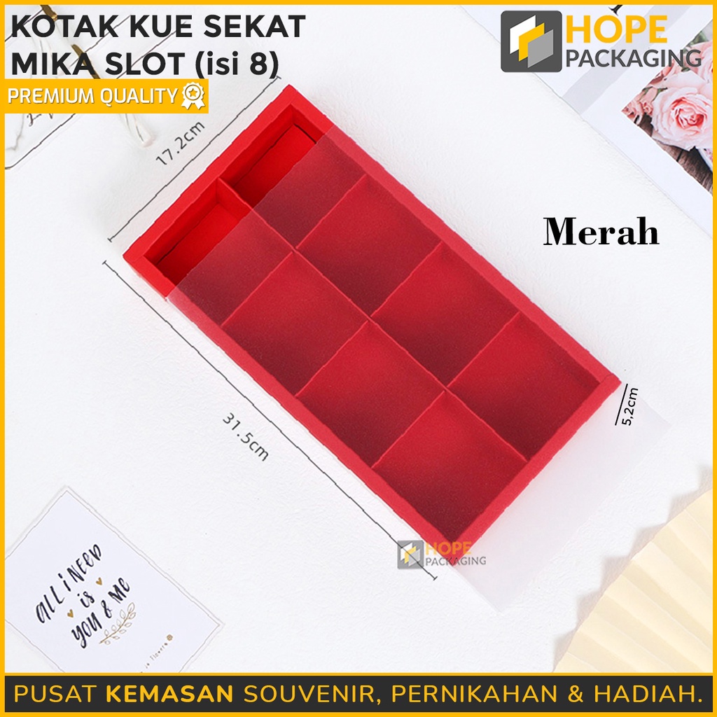 Kotak Kue Sekat Mika Slot 2 sekat / 4 sekat / 6 sekat / 8 sekat Box mika coklat / moon cake foodgrade gift sale Gift Box Mooocake Transparant