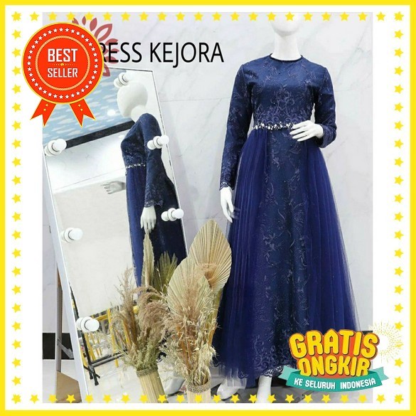 Gamis Syari Ekslusif Terbaru Gamis Syari Premium Terbaru Aruna Bahan Brokat Lapis Furing Nabtik Uwai