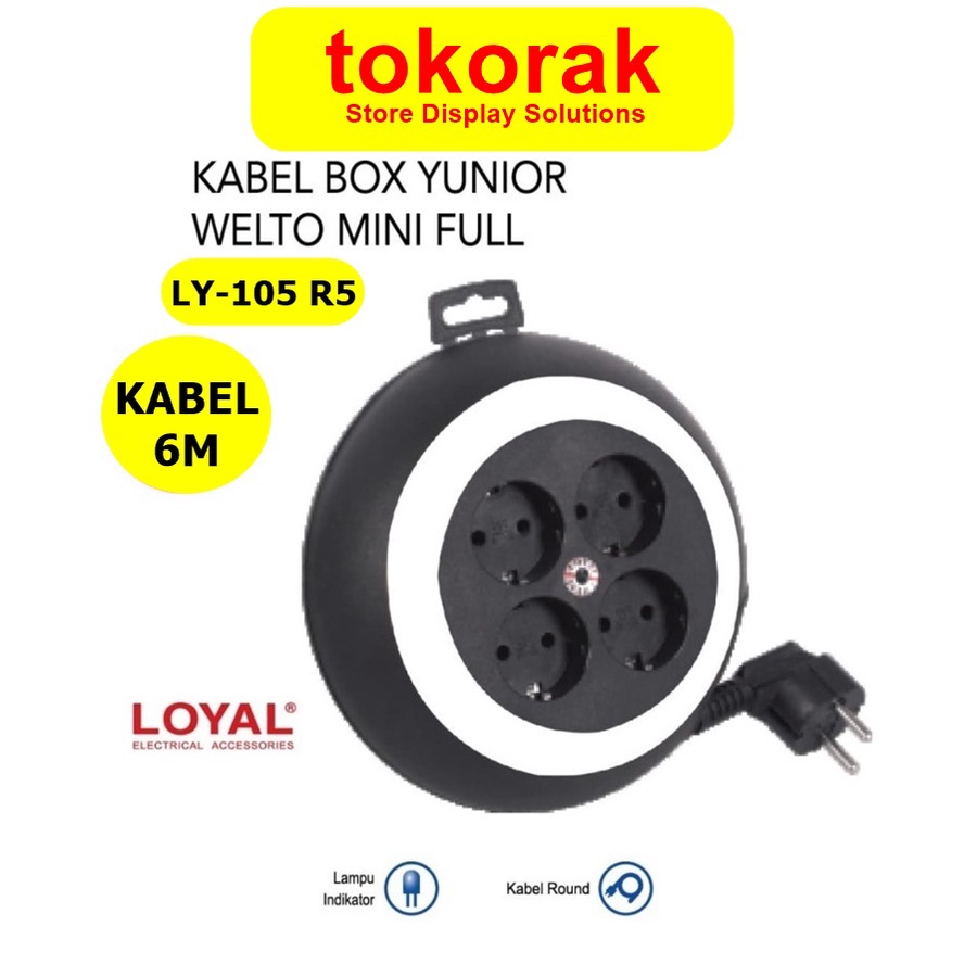 KABEL BOX WELTO MINI FULL 6M LY-105 R6 COLOKAN ROLL LOYAL STOP KONTAK