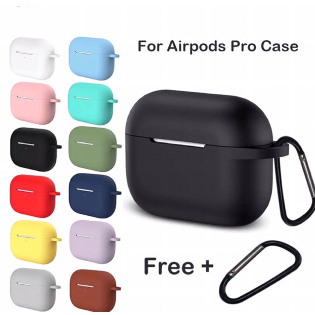 [HANYA SOFT CASE] Case Airpods Pro Inpods Silikon Ultra Thin FREE METAL HOOK TANPA AIRPODS Plain