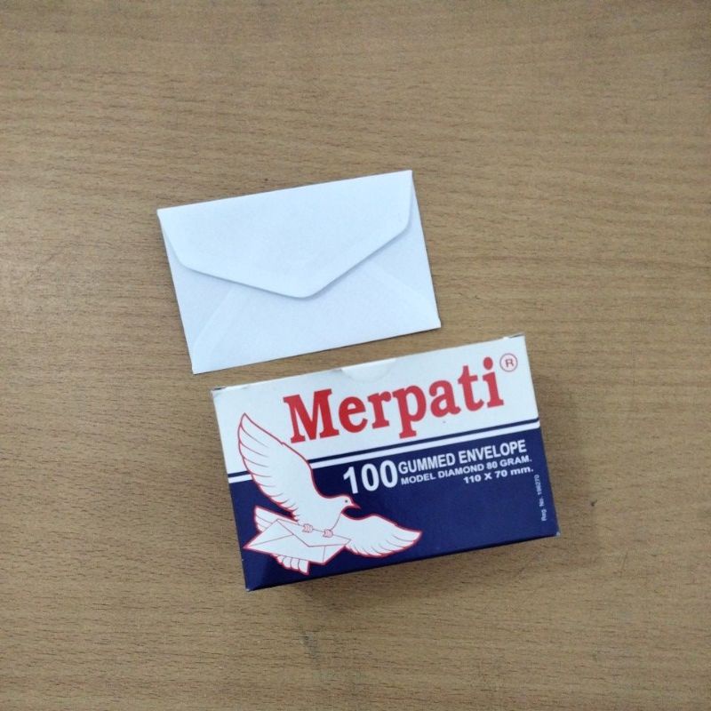 

Amplop kecil merpati 110 x 70 mm 1 pack isi 100