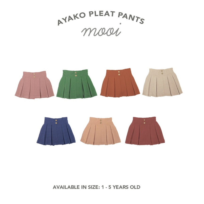 Mooi Ayako Pleat Pants 1-5 Tahun Skort Korean Style / Rok Fashion Anak Perempuan CBKS