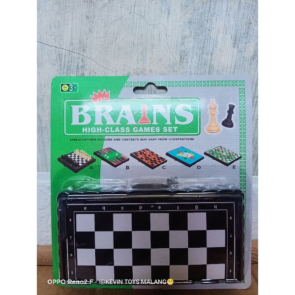 YF555 MAINAN PAPAN CATUR SET (TIDAK BERMAGNET) / MAINAN BRAINS HIGH CLASS GAMES SET