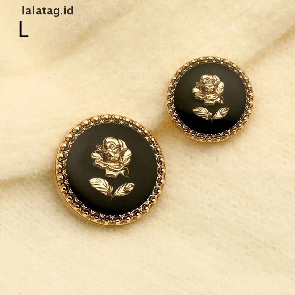 [lalatag] 6pcs Kancing Bunga Rose Metal Untuk Wanita Dress Coat Suit Cardigan Kancing Jahit [ID]