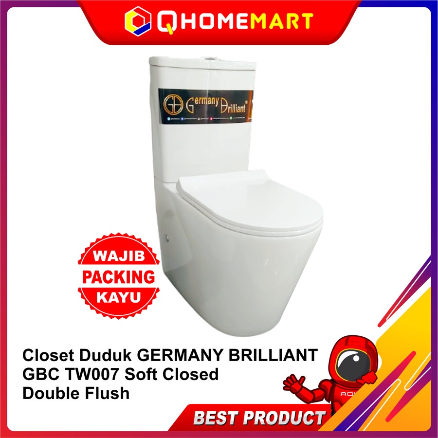 Closet Duduk GERMANY BRILLIANT GBC TW007 Soft Closed Double Flush