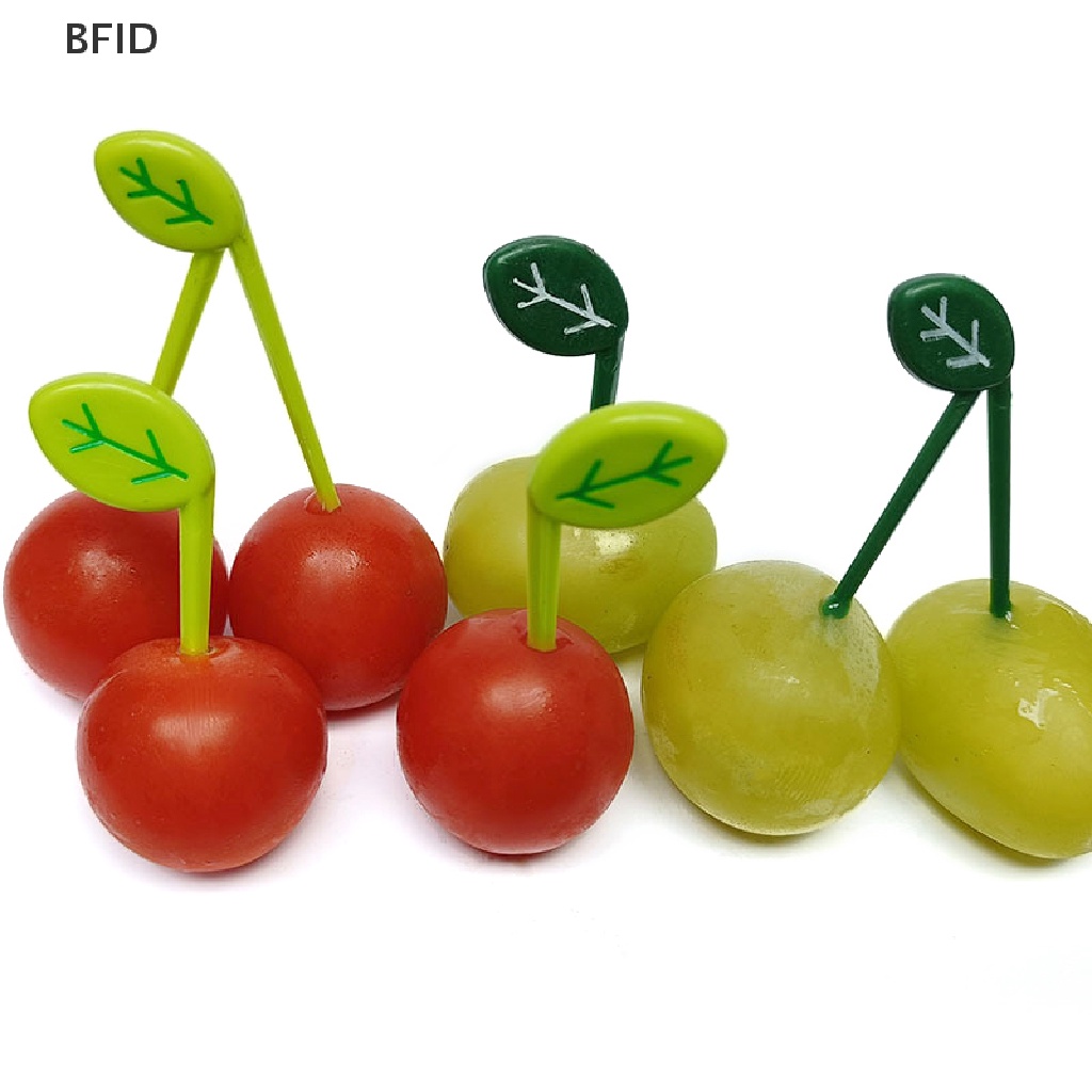 [BFID] 10pcs/set Daun Buah Garpu Picks Anak Snack Dessert Dekorasi Garpu Tusuk Gigi [ID]