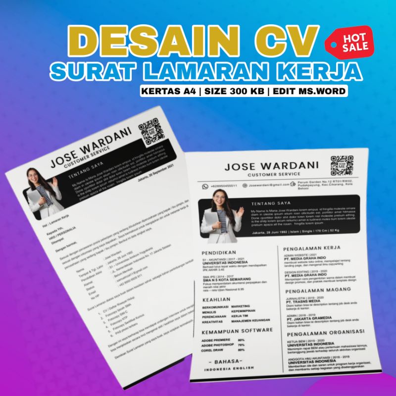 

DESAIN CV MENARI DAN SURAT LAMARAN KERJA SIMPLE MENARIK CLEAN