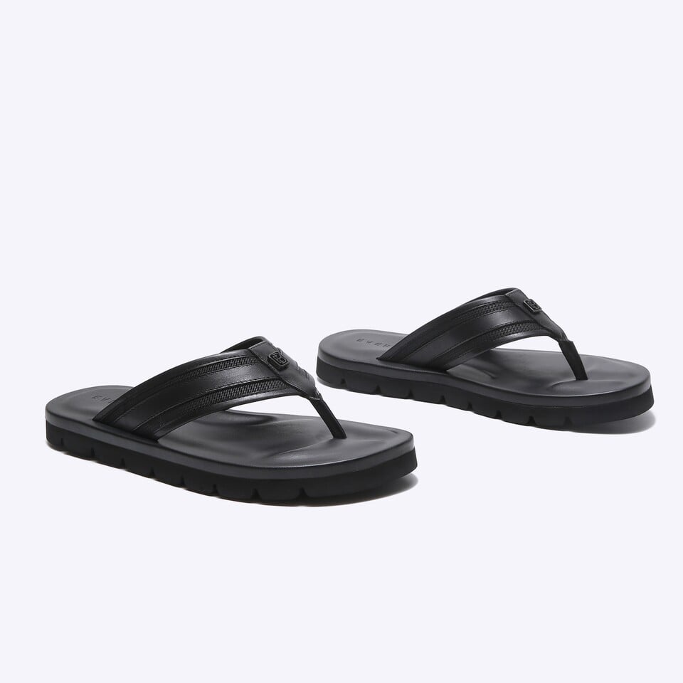 EM23 SANDAL JEPIT EVERBEST PRIA ORIGINAL CASUAL KULIT BRANDED HITAM