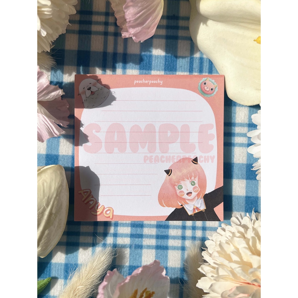 

Spy x Family Anya Forger Fanmerch Memopads | Peacherpeachy