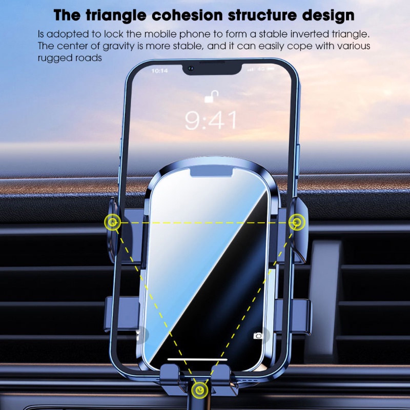 Universal Gravity Phone Holder Car Mobile Mount Stand Ventilasi Udara Hook Klip Navigasi Phone Holder Aksesoris Otomatis