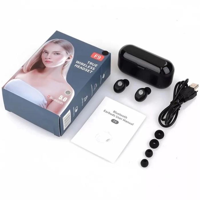 Headset Tws-F9 Earphone Bluetooth 5.0 Hifi Earphone Wireless