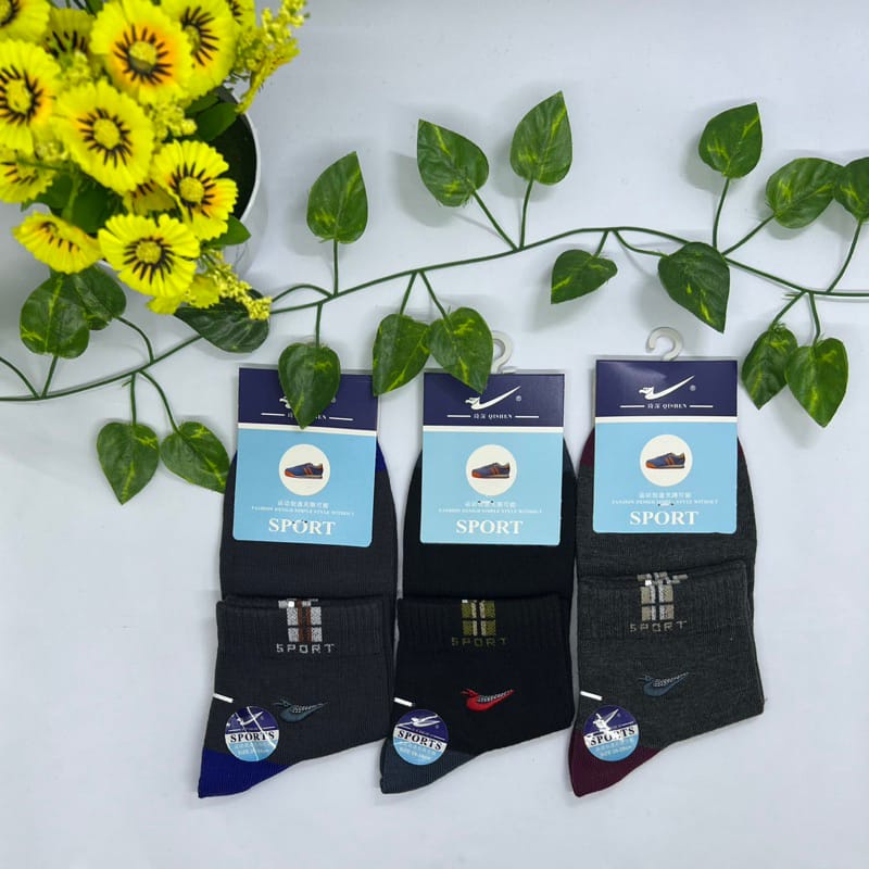 ( sport 3/4 distro Qishen ) kaos kaki olahraga tebal pria bahan cotton super