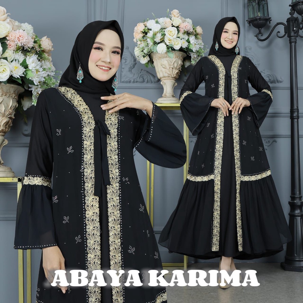 ABAYA KARIMA / Gamis Turkey / Longdress Muslimah / Maxy Formal / Busana Muslim / Dress Kondangan / Pakaian Mewah Arabic