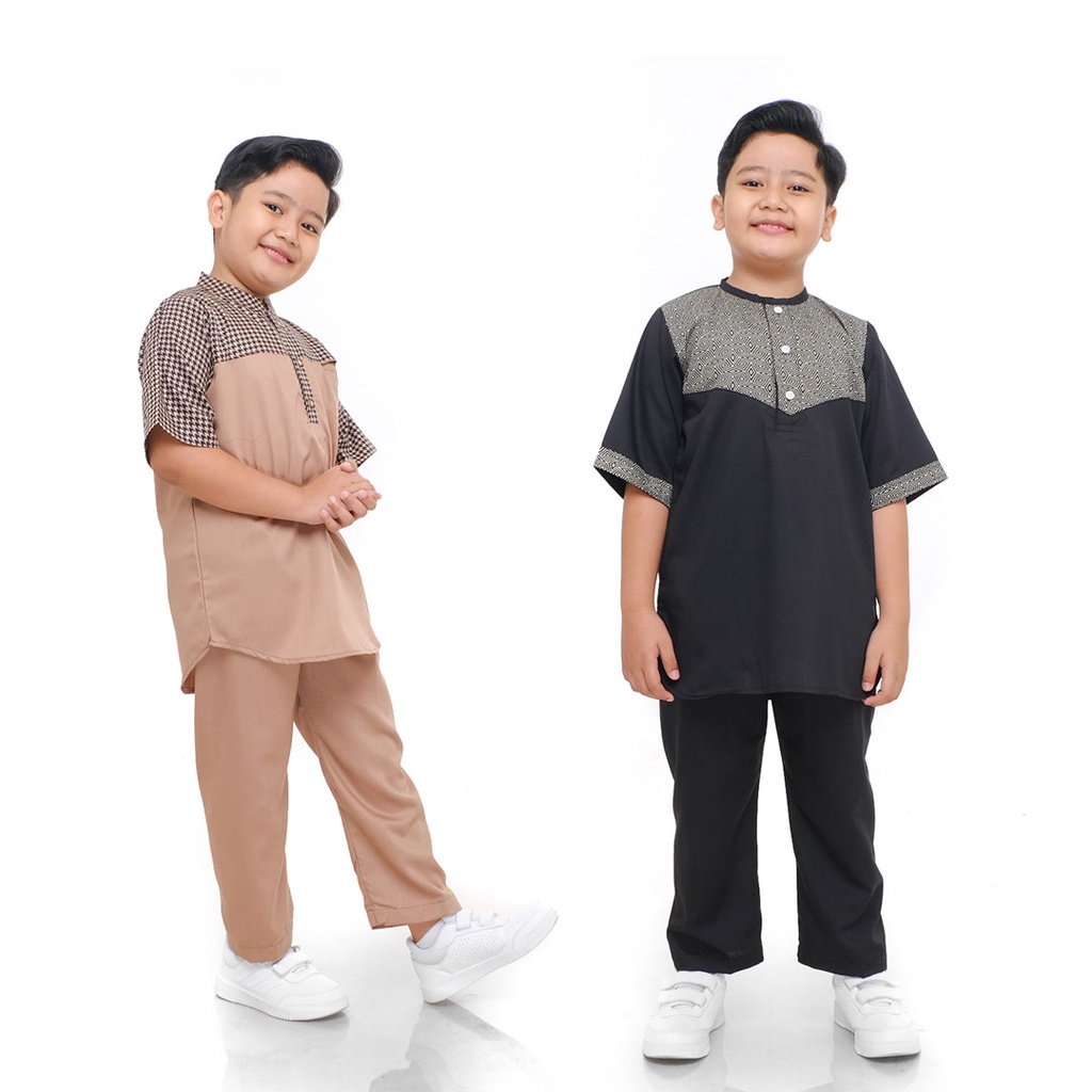 Adam (1) Setelan baju muslim koko anak Motif usia 2 3 4 5 6 7 8 9 10 tahun bahan katun model kurta