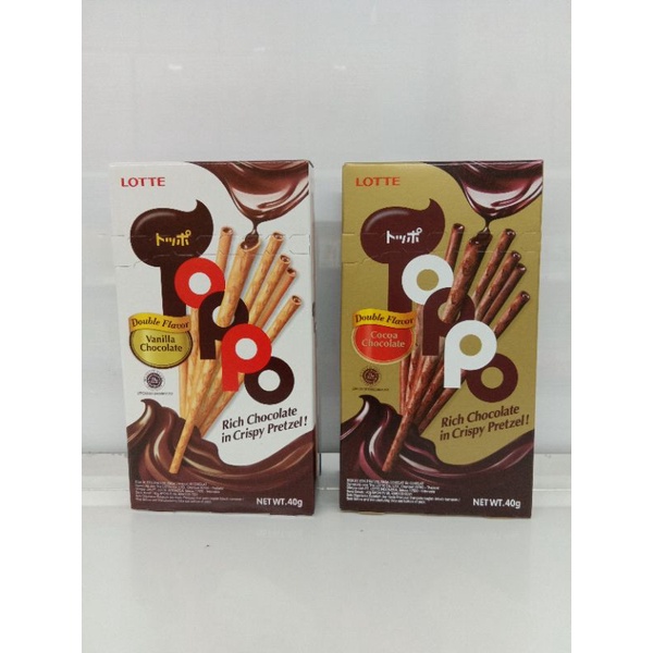 

Lotte Toppo 40g COCOA chocolate dan vanila Chocolate.