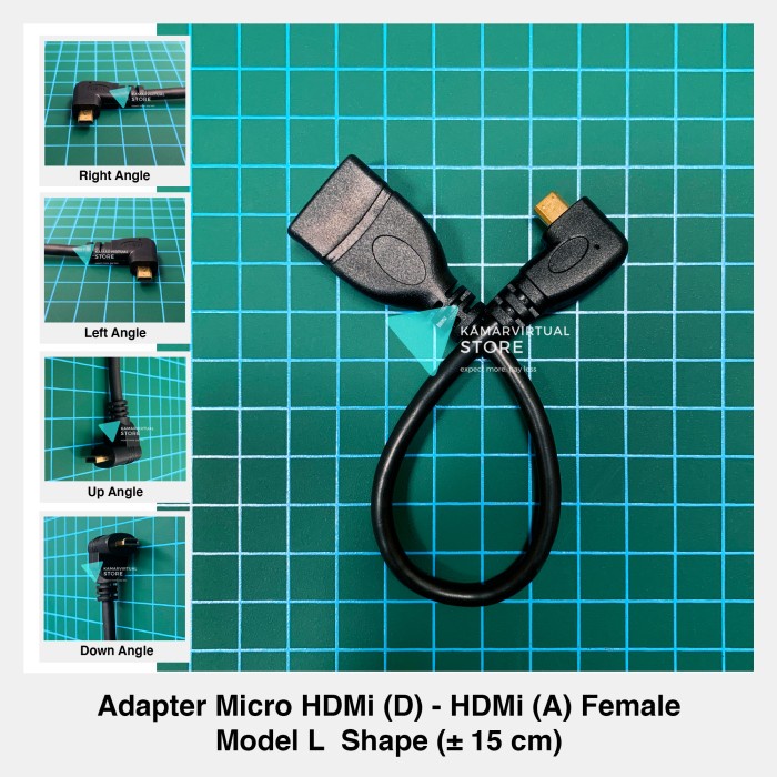 Kabel Adapter Micro Hdmi To Hdmi Female L Shape All Variant