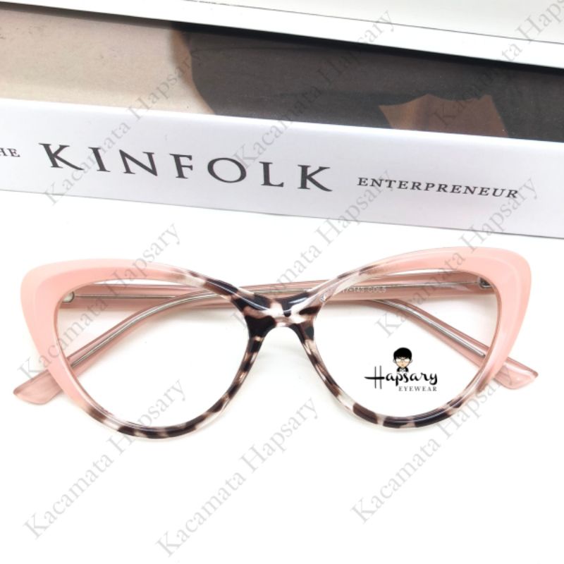 Frame Kacamata Minus Wanita Cat Eye 28026 Antiradiasi Blueray | Photocromic dan Bluecromic