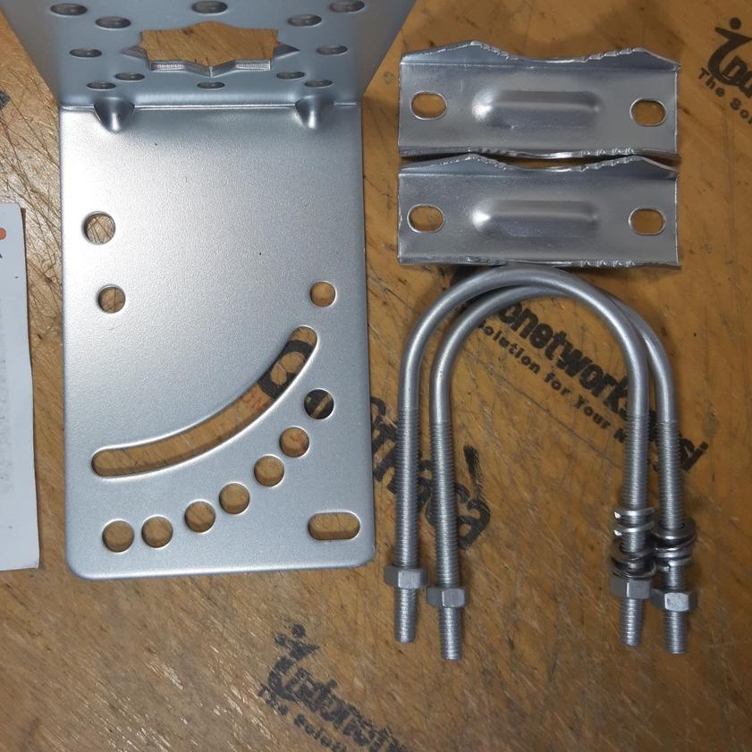 ◊ Bracket breket dan L clamp klem dudukan tiang antena GRID Yagi Omni TV Radio HIGH GRADE ➮