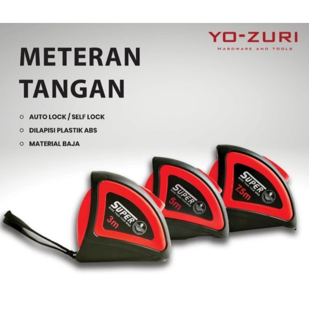 YOZURI Measure Tape 5 M / 25 MM Pengukur Meteran Otomatis Roll Meter