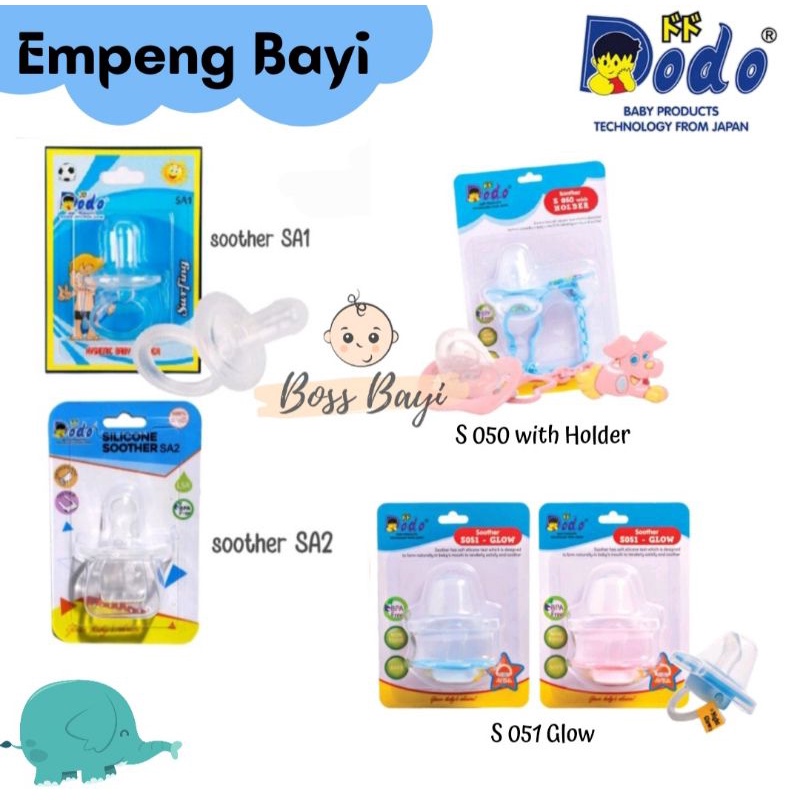 DODO - Soother Silicone SA1-SA2 / Soother with Holder S050 / Soother Glow S051 (Empeng Bayi)